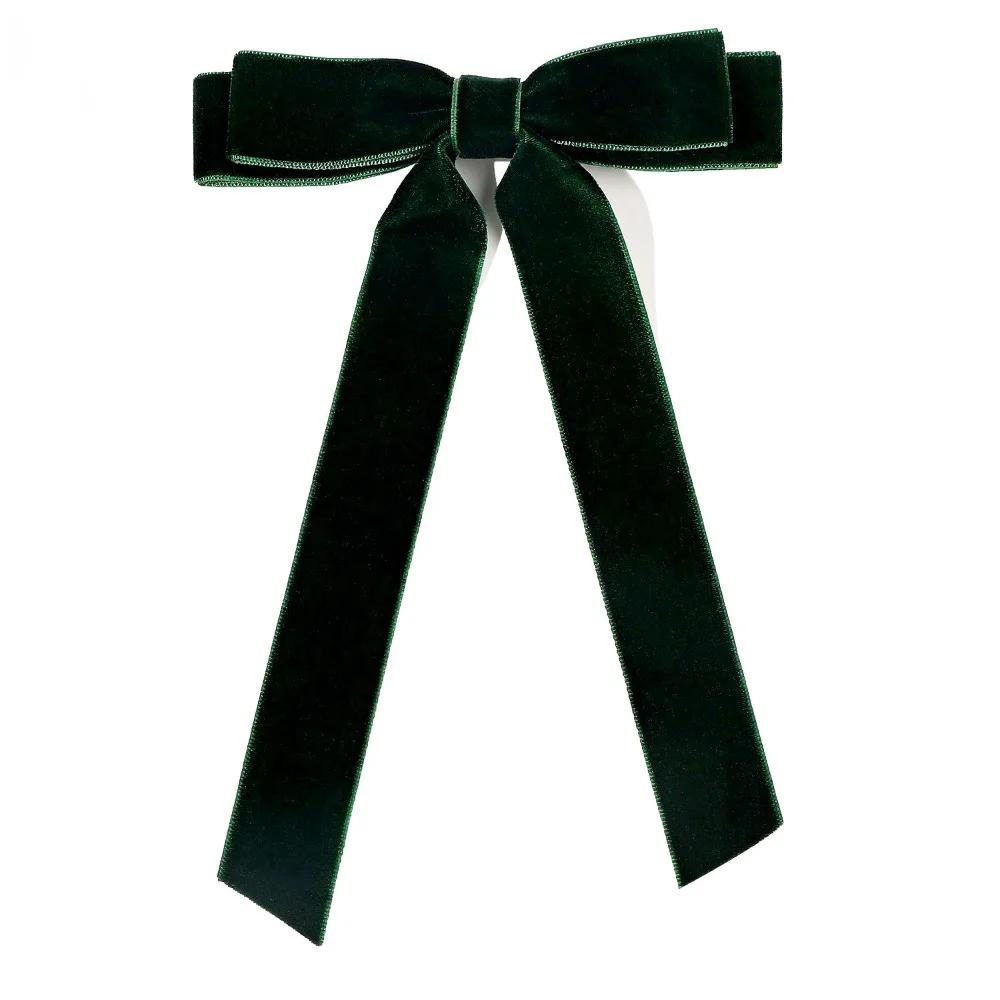 2Styles Velvet Bowknot Hair Clips for Women Elegant Sweat Double Bows Long Tassel Barrettes Hairpin Styling Korean Accessories