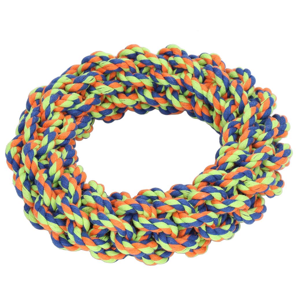 Dog Rope Ring Toy Soft Cotton Rope Corn Ring Teeth Cleaning Relieve Boredom Bite Resistant Pet Chew