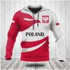 Polnische Flagge Emblem Harajuku Bedruckt Retro Mode Herren und Damen Sport Outdoor Freizeit Täglich Locker Bequem Hoodie