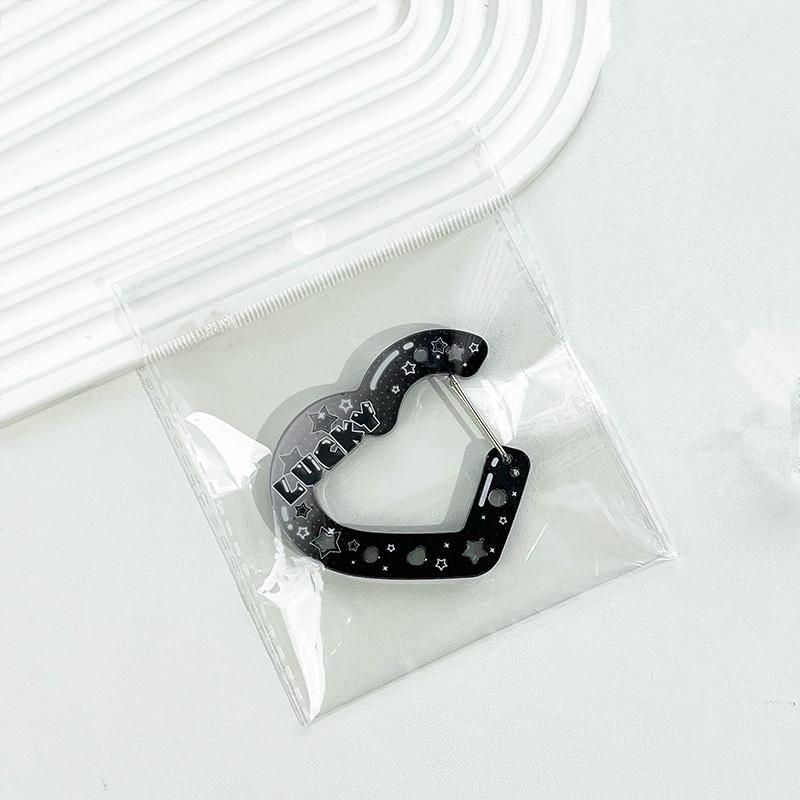 

Акриловый мультяшный держатель для брелока в стиле инс, милый декор в форме дома и сердца для подвески на сумку, крючок для ключей, DIY подвеска для ключей чёрный