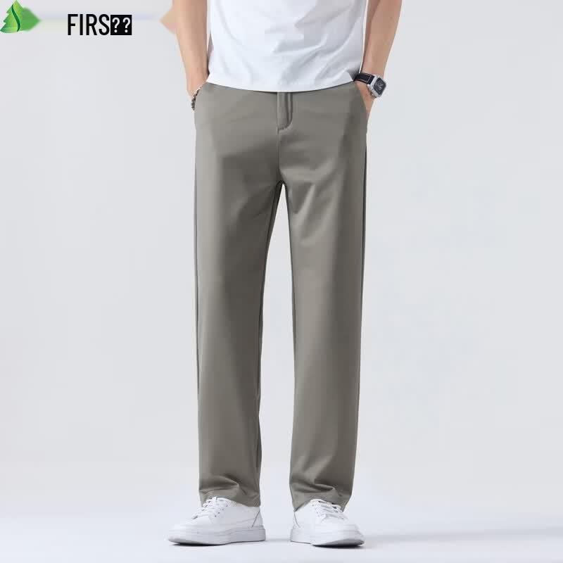 FIRS Men s Silk Blend Summer Thin Straight-Leg Casual Pants 29 хаки тонкий