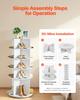 5 Tiers Rotating Shoe Rack Tower, 360° Spinning Shoe Rack, Revolving Storage Round Carousel Display, Freestanding Lazy Susan Organizer Display for