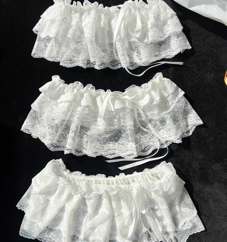 Industrial Ballet-Inspired Lace Tie Bow Layered Skirt - Women's Spring/Summer Fashion