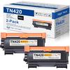 TN-420 Black Toner Cartridge Replacement for Brother TN420 HL-2270DW 2280DW 2230 MFC-7360N 7860DW DCP-7065DN Intellifax 2840 2940 Printer (2 Black)