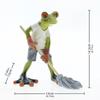 Frogs Statues for Garden Resin Mopping Frogs Figurines Outdoor Lawn Ornament Frogs Garden Statues Housewarming Gift