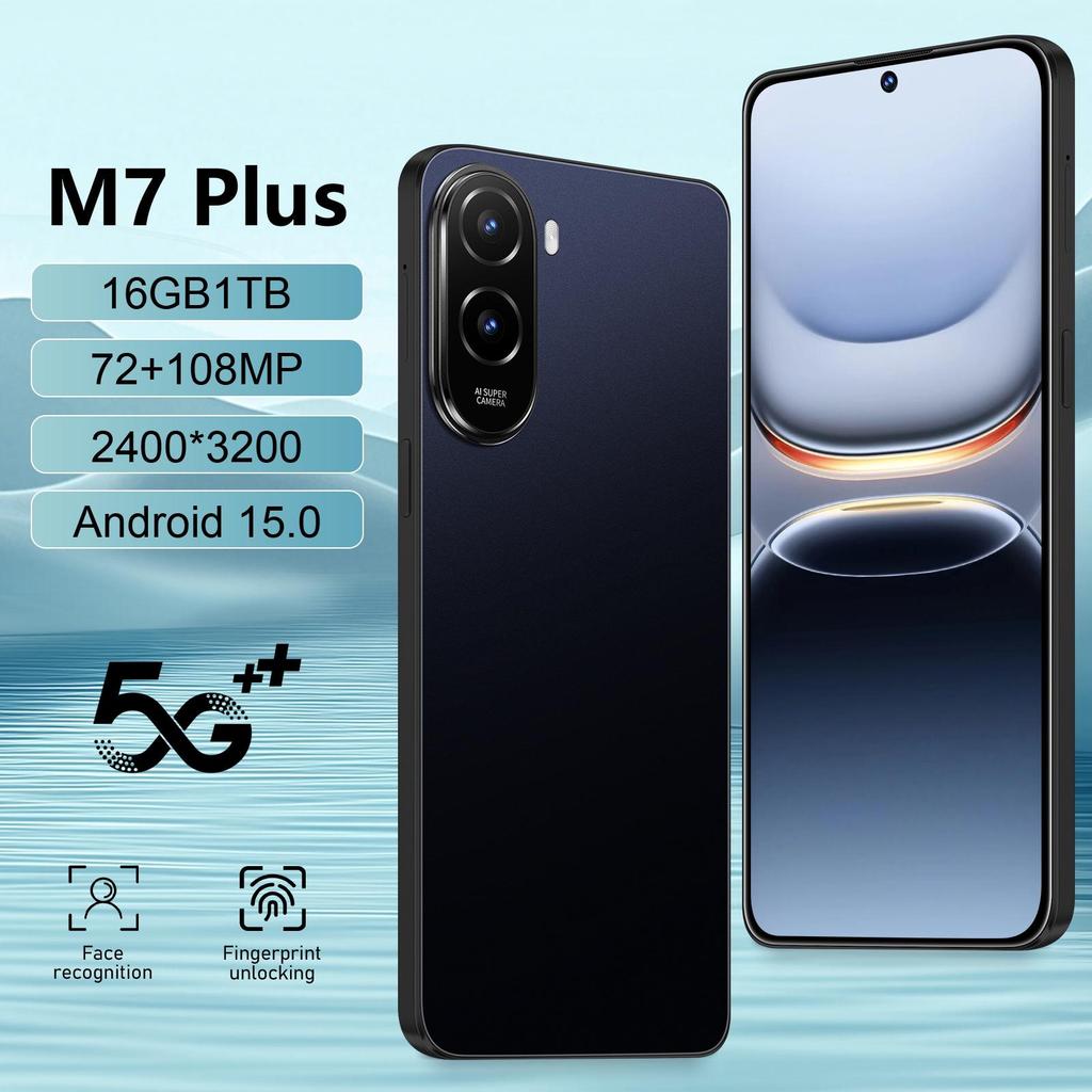 M7Plus 16GB+1TB Android Smartphone: 7.3" Large Full Screen, Dual SIM/Standby, Dropship Compatible