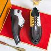 Fashion Color Matching Male Casual Shoes Business Flats Pointed Toe Formal Dress Footwear British Style Mens Oxford Shoes Comfy Sneakers