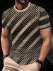 Summer Classic Men's 3D Line Stripe Print T-Shirt Short Sleeve Round Neck Top Street T-Shirts Oversized Sports Men's Clothing