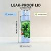 1PC Green Zombie Game Character 750ml Color Plastic Sports Water Bottle Leakproof Flip Straw Lid Suitable for Sports Office Home Use