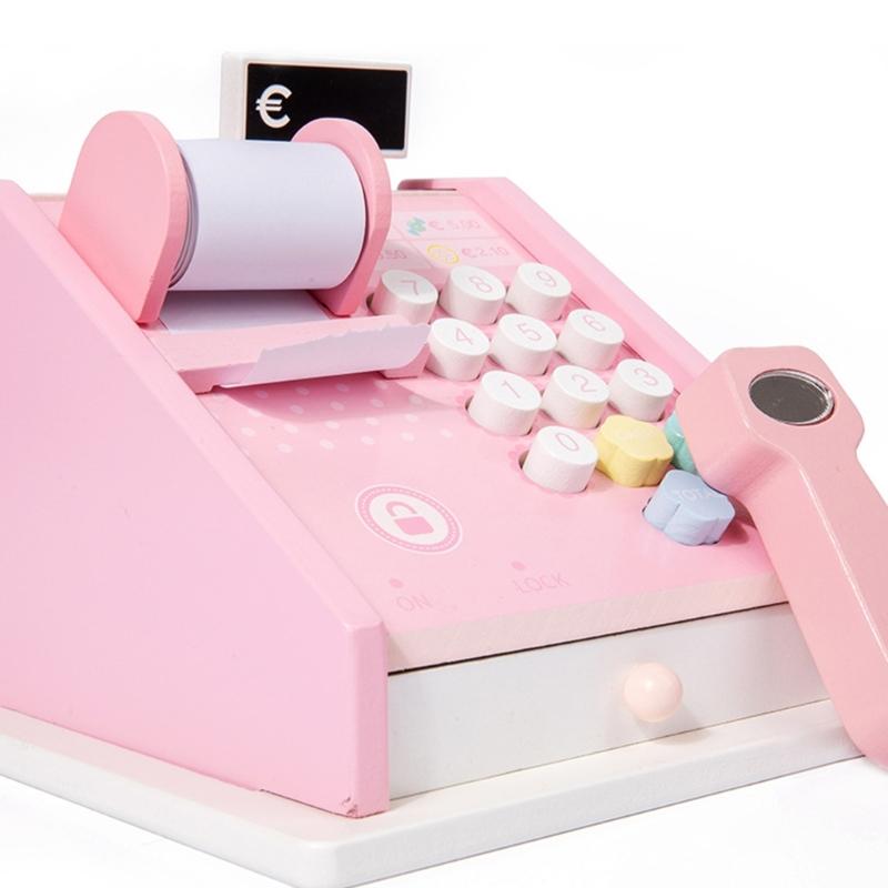 Kids Cash Register Supermarket Toy Set with Scanner Calculator Checkout Counter Kid Pretend Play Supermarket Toy Gift