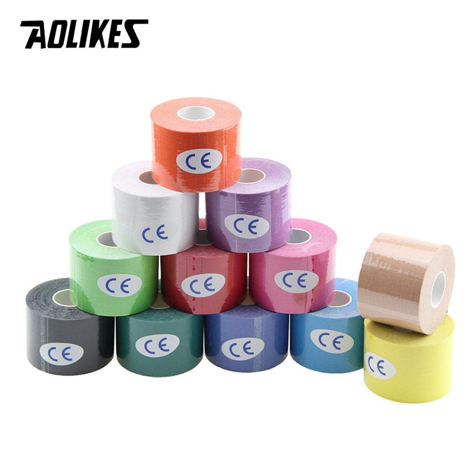 Aolikes 2 Size Kinesiology Tape Breathable Waterproof Sports Tape for Knee Muscle Pain Relief Athletic Recovery