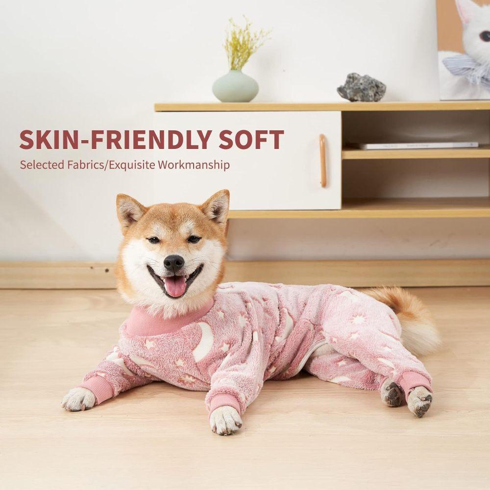 Pet Warm Clothes Comfortable Flannel Dog Pajamas Dog Loungewear Dog Onesies Small Dogs Four Legs Full Coverage