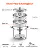 5 Qt 4 Pack Round Chafing Dish Buffet Set Full-Size Pan Stainless Steel