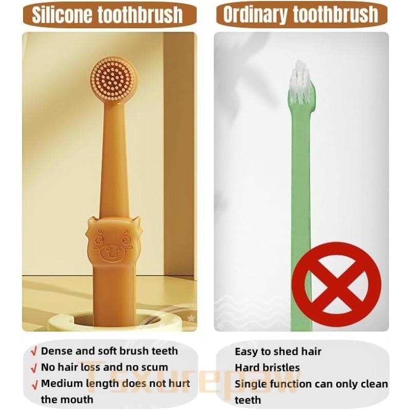 Pet Dental Cleaning Kit Finger Toothbrush Silicone Soft for Dogs Cats Teeth Whitening Oral Care Puppy Toothpaste Set