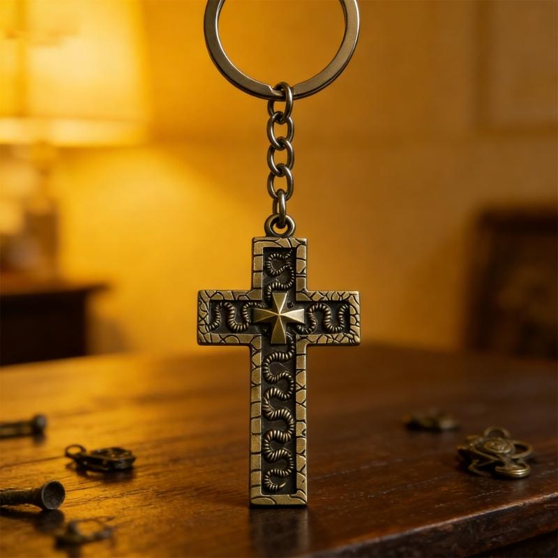 Artistic Crosses Key Holder With Hide Chamber For Small Items Keys Purses And More Strong Metal Materials