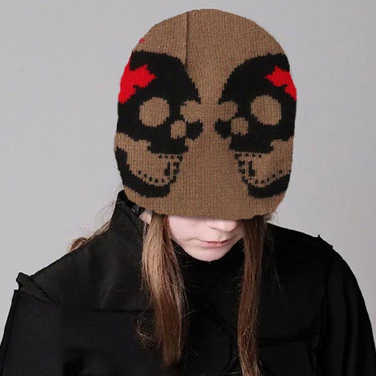 Women Knit Beanie Warm Ear Protector Hat Teens Halloween Jacquard Handmade Hat