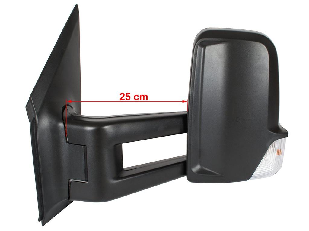 Mercedes Sprinter 2005- elektrycznie podgrzewane lusterko zewnętrzne DŁUGI UCHWYT 25 CM lewe