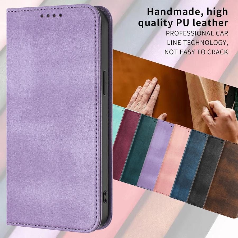 Peněženka s přihrádkami na karty blokující RFID pouzdro na telefon pro Redmi Note 14 13 12 11 10 9 8 Pro Xiaomi 15 14 13 12 11 10 Silné magnetické pouzdro z PU kůže s držákem