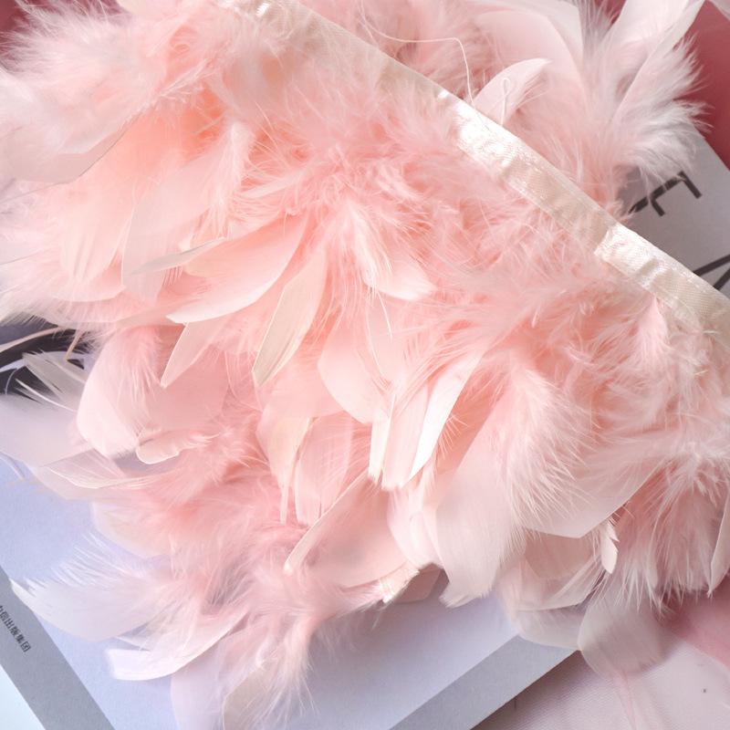 Encrypted Turkey Feather Fire Piece Feather Cloth Edge Skirt Lace Feather Lamp Diy Dance Clothes Accessories Decorative Materials