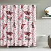 Vibrant Butterfly Pattern Shower Curtain For Bathroom Decor Pink Floral Design Fabric Waterproof Home Decoration