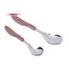 1Pc Stainless Steel Dessert Soup Spoon with Imitation Wooden Handle Western Tableware for Restaurant Bar