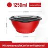 Disposable PP Bowl Red Seal Takeout Food Container with Lid Round Microwave Safe