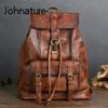 Echtes Leder Männer Rucksack Vintage Große Kapazität Reisetaschen Natürliche Echte Rindsleder Mann Laptop Rucksack
