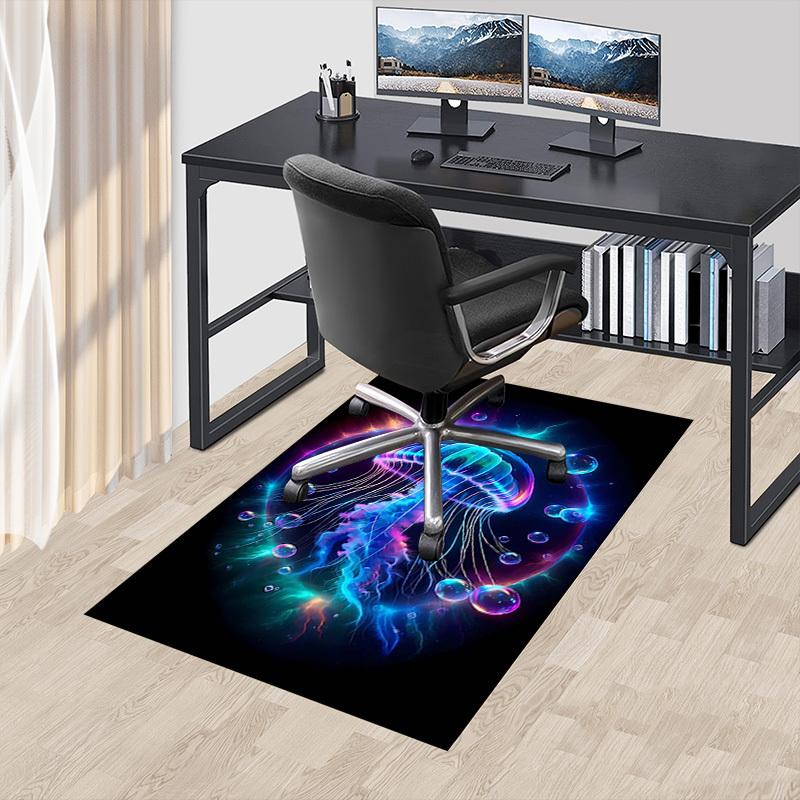 1PC Jellyfish, Neon Extra Large Non Slip Floor carpet, Office, family, bedroom, Studio   Large Area Rug Indoor Rugs, , Vibrant Colors