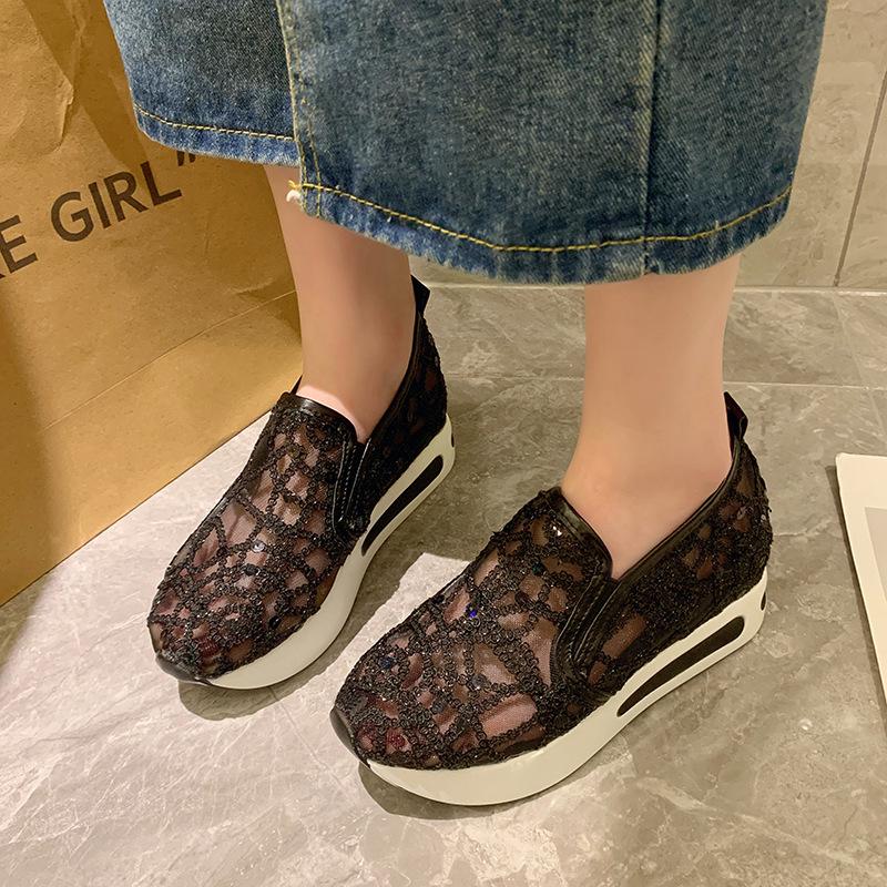 Spring & Fall Mesh Wedge Slip-on Casual Shoes