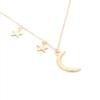 Romantic couple necklace fashion jewelry women, metal moon star combination necklace