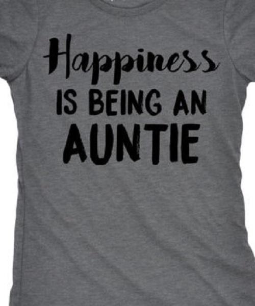 

Happiness is being an Auntie T shirt Tee Aunt Happy Unisex Shirt S