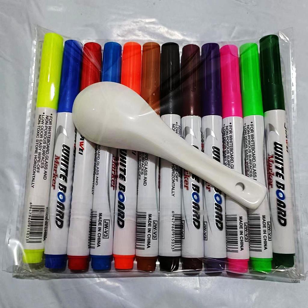 Children's Erasable Water-Based Floating Markers - 4/8/12 Colors for Drawing & Teaching