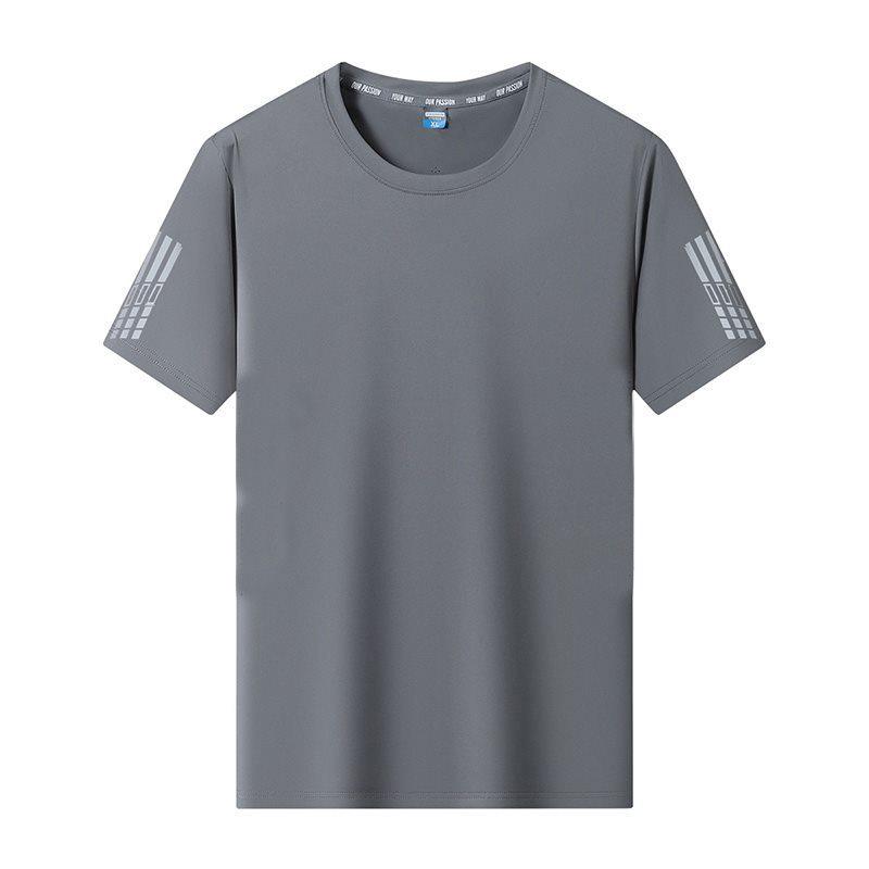 Men's Summer Quick-Dry Ice Silk Short Sleeve T-Shirt, Round Neck, Loose Fit, Unisex Style, 2026 Collection.