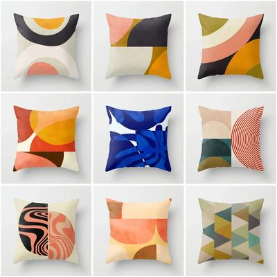 Decorative Home Pillow Case Cushion Covers 45*45 Nordic 40*40 40x40cm 50x50cm Morandi Shape Geometric Abstract Bed 45x45 Yellow