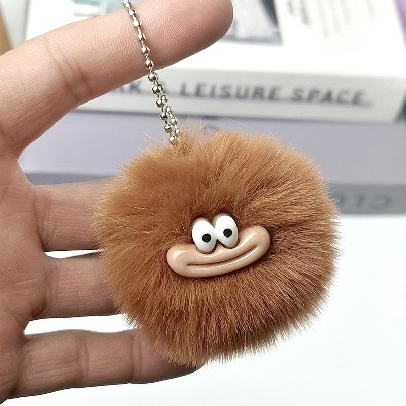 Fashion Cartoon Funny Clown Keychain Mini Plushies Sausage Mouth Keyring Kawaii Colorful Big Mouth Plush Pendant Bag Hanging