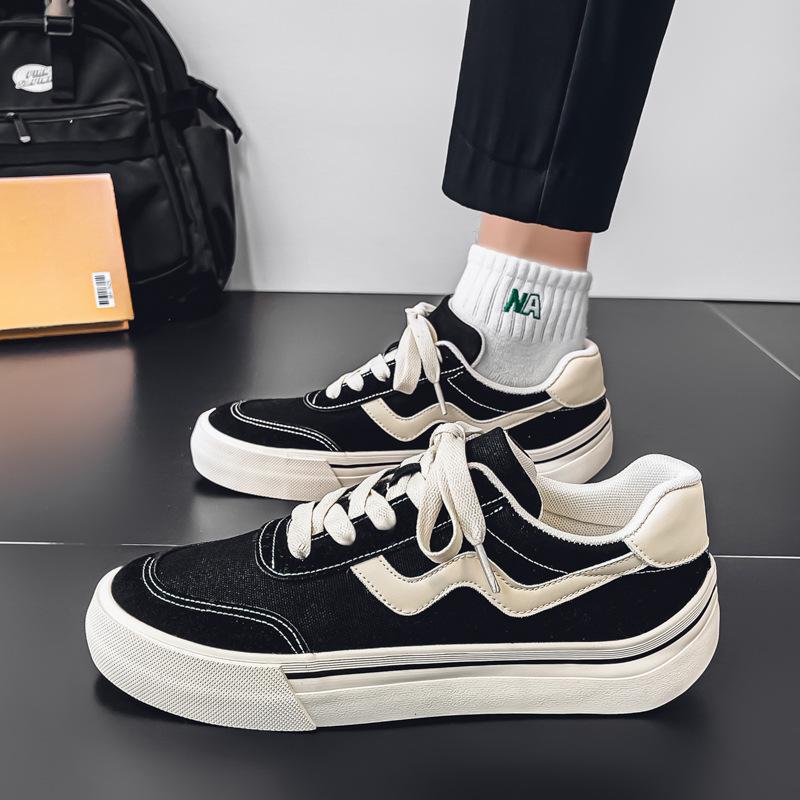 New upturned bottom low-top canvas shoes men's sports and leisure niche men's shoes breathable board shoes men's HTA-6