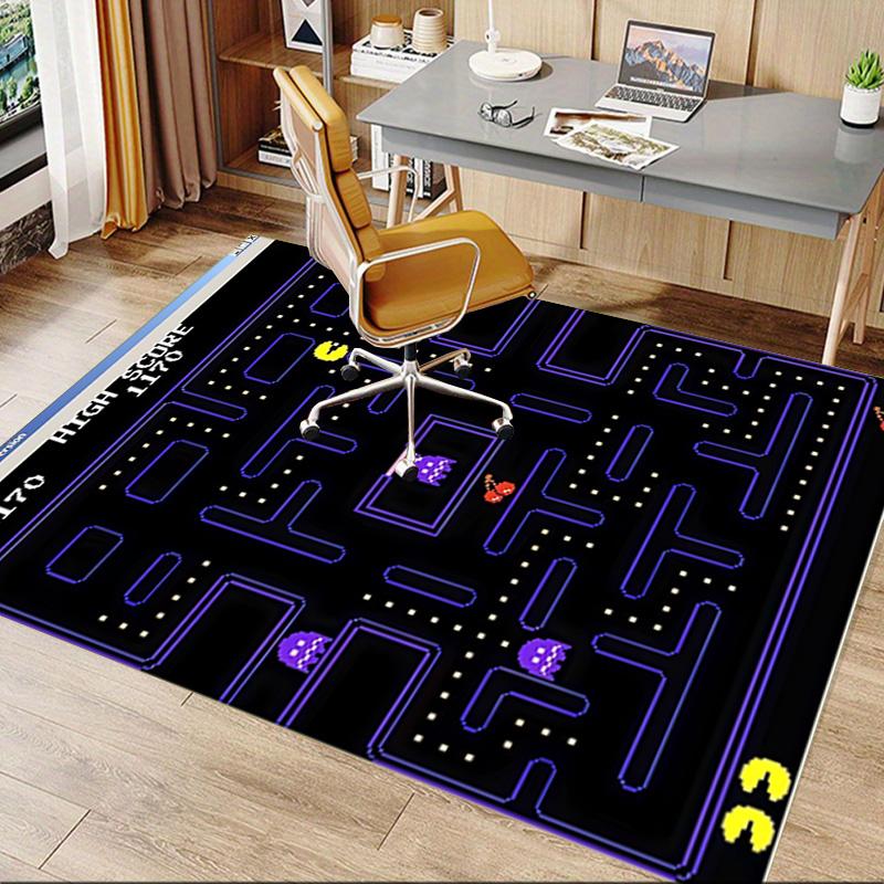 1pc Pacman Classic Gameplay Carpet for Playroom Bedroom Living Room Sofa Home Decor,kids Game Area Rug Non-slip Floor Mat Y730146