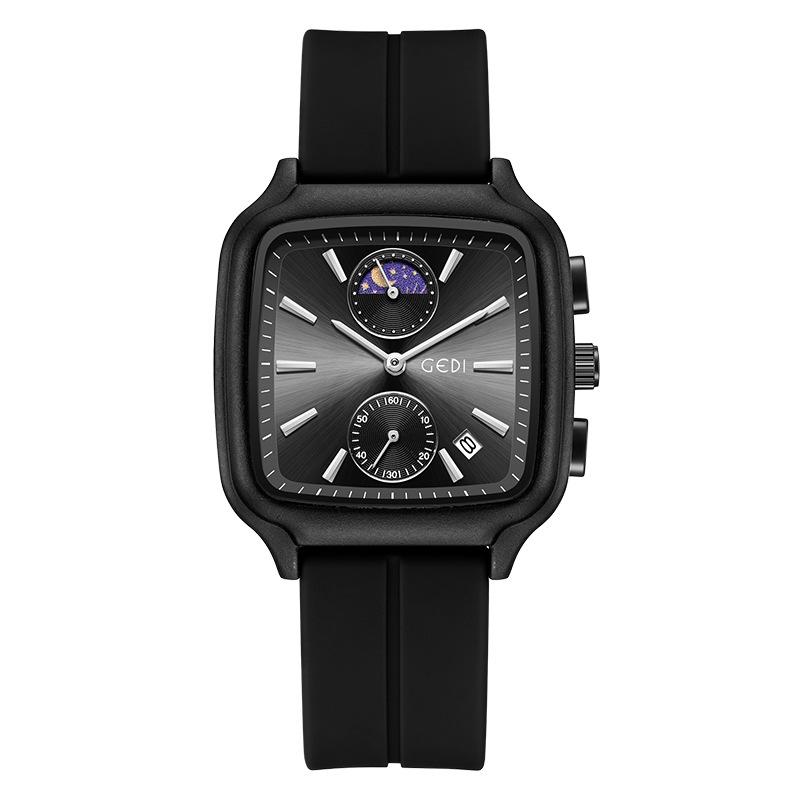Magnetic Buckle Silicone Watch Unisex Small Three-Pin Business Watch Waterproof Calendar Moon Phase Premium Watch