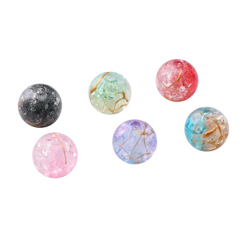 8mm/10mm Cracked Patterned Beads Irregular Color Acrylic Beads For DIY Jewelry Making