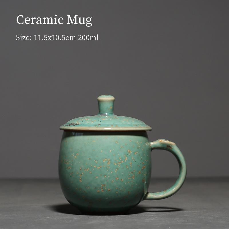 

Керамическая кружка с крышкой, 200 мл, с глазурью «пепел», меняющей цвет при обжиге, чашка для воды, чашка для кофе