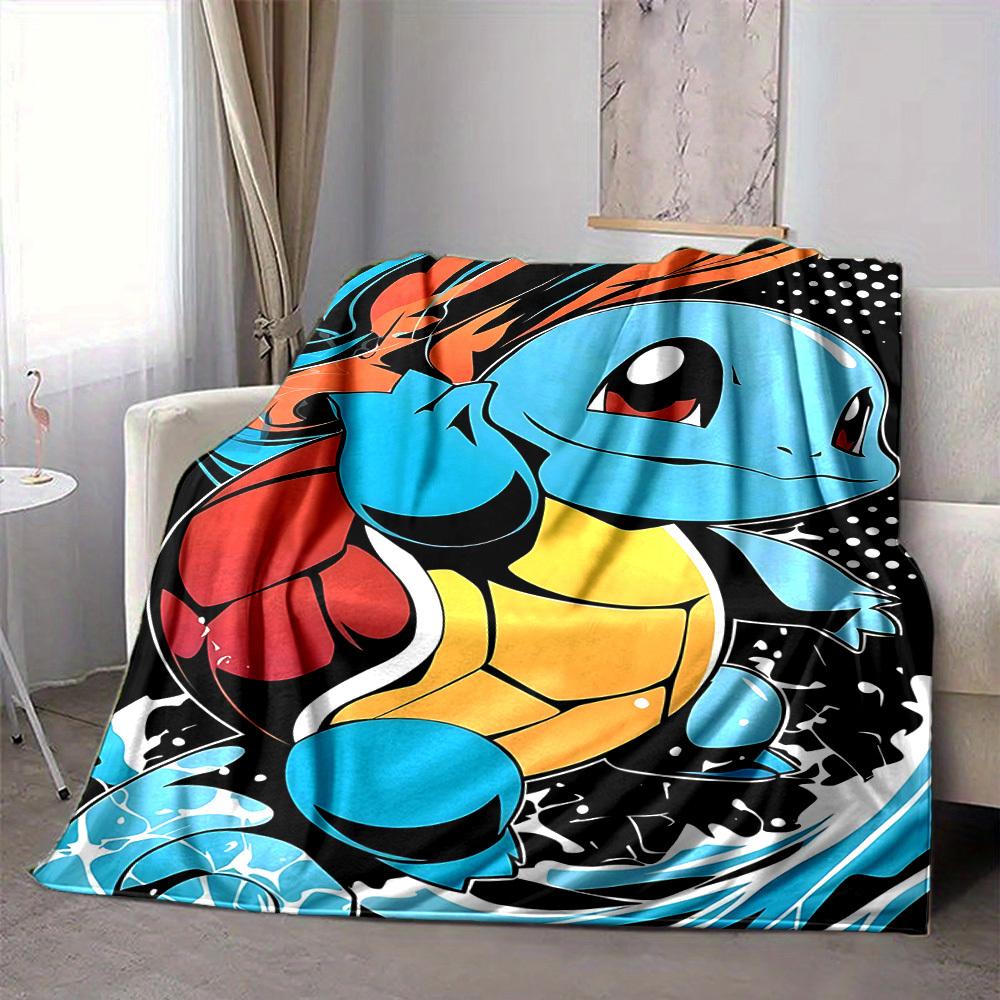 1pc Squirtle Flannel Blanket, Soft Skin Friendly with Digital Printing, Various Sizes Available for Family, Friends, Birthday