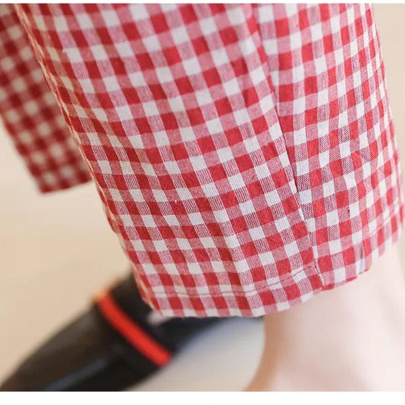 Pencil Trousers Contrast Color Houndstooth Women's Clothing Pants with Elastic High Waisted Plaid Pockets Spring Autumn Pants