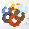 100% Cotton Baby Drool Bibs Soft Cloud 360° Wave Design Comfortable Drool Bandana for Infants Newborns
