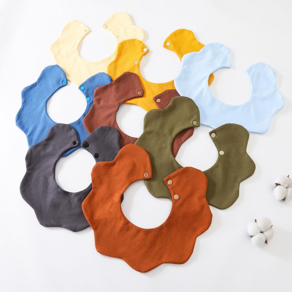 100% Cotton Baby Drool Bibs Soft Cloud 360° Wave Design Comfortable Drool Bandana for Infants Newborns