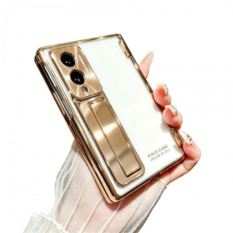 Case Galaxy Z Fold8 Ultra Clear Cover With Hinge Bracket Screen Protector Shockproof Electroplated PC Material