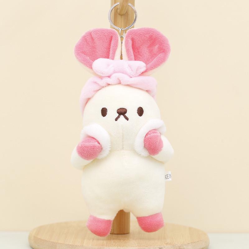 

Adorable Pink Bunny Plush Keychain Cute 4-inch Soft Stuffed Animal Toy For Kids Beige Rabbit