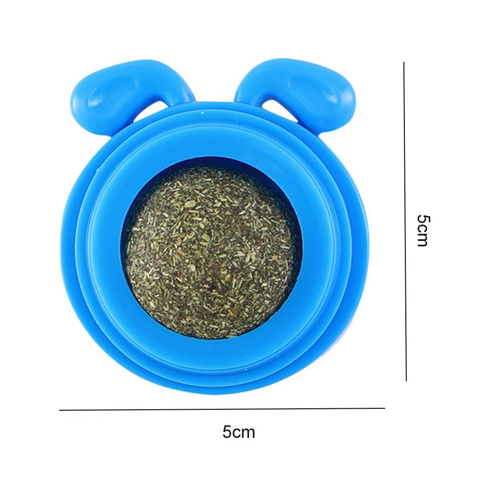 Plastic Catnip Edible Lick Balls Natural Safe Dog Head Shape Catnip Balls Toy for Cats Replaceable Rotatable Pet Treats Supplies