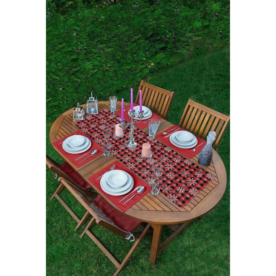 New Year Themed Snowflake Runner and Placemat Set 5 Pieces / Placemat Table Mat Dining Table Mat Coaster