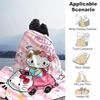 1pc Pink Hello Kitty's Adventure Blanket, Soft Throw for Home Decor, Gift Idea for Family and Friend, Living Room, Travel, Camping, Car Blankets, Beac