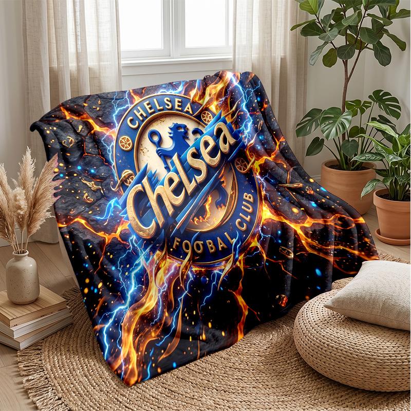 Chelsea FC Theme blanket Soft Flannel Blanket Plush Throw Blanket Cozy Sofa Bed Blanket for Home Decor